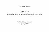 Lecture Notes EECS 40 Introduction to Microelectronic Circuits