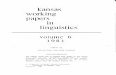 Kansas Working Papers in Linguistics - KU ScholarWorks
