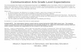 Communication Arts Grade Level Expectations - Missouri