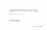 Syllabus and logistics Applied Machine Learning