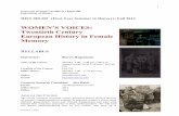 WOMEN’S VOICES: Twentieth Century European History in Female