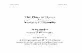 The Place of Quine In Analytic Philosophy - Usc