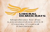 Manifesto for the Leicestershire 2013 County Council Elections