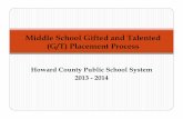 Middle School Gifted and Talented (G/T) Placement Process