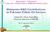 Malaysian R&D Contributions to Pakistan Edible Oil Sectors