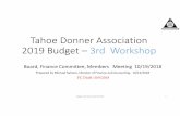 Tahoe Donner Association Budget – 3rd Workshop