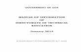 MANUAL OF INFORMATION OF DIRECTORATE OF TECHNICAL ...