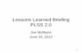 Lessons Learned Briefing PLSS 2 - NASA