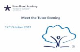 Meet the Tutor Evening - Nova Hreod Academy