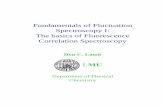 LMU Fundamentals of Fluctuation Spectroscopy I: The basics of