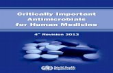 Critically Important Antimicrobials for Human Medicine