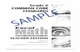 COMMON CORE STANDARDS Grade 6 - Excel Math