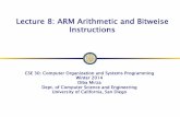 Lecture 8: ARM Arithmetic and Bitweise Instructions - Computer
