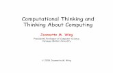 Computational Thinking and Thinking About Computing - School of