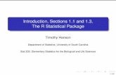 Introduction, Sections 1.1 and 1.3, The R Statistical Package