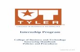 CBT Internship Handbook - The University of Texas at Tyler