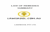LAW OF REMEDIES SUMMARY - Lawskool