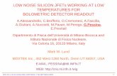 LOW NOISE SILICON JFETs WORKING AT LOW TEMPERATURES …