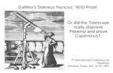 Gallileo's Sidereus Nuncius: 1610 Proof Or did the - Geocentricity