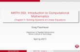 MATH 350: Introduction to Computational Mathematics - Chapter II