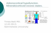 Adrenocortical hypofunction. Mineralocorticoid excess states