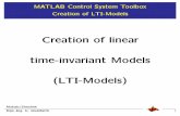 Creation of linear time-invariant Models (LTI-Models)