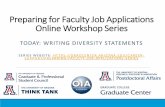 Preparing for Faculty Job Applications Online Workshop Series