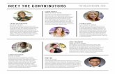 MEET THE CONTRIBUTORS THE BOLLER REVIEW, 2019