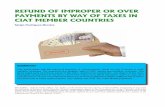 Refund of improper or over payments by way of taxes in ...