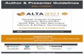 Presenter and Author Guidelines ALTA2021