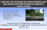 ALR 101: An Overview of Leisure Studies and Recreation and