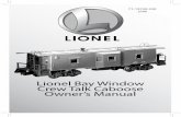 Lionel Bay Window Crew Talk Caboose Ownerâ€™s Manual
