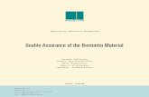 Quality Assurance of the Bentonite Material (pdf) (1.7 MB) - Posiva