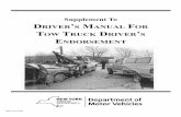 Supplement To DRIVER S MANUAL OR TOW TRUCK DRIVER S