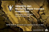 VENOCO, INC. Monterey Shale Focused Analyst Day