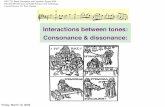 Lecture 8: Interactions between tones: consonance & dissonance