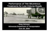 Performance of Thin Bituminous Treatments for Low-Volume Roads