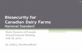 Biosecurity for Canadian Dairy Farms - Dairy Farmers of Canada