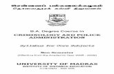 B.A. Criminology and Police - University Of Madras, Institute Of