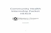 Community Health Internship Packet HE419