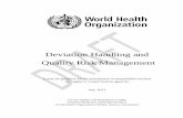 Deviation Handling and Quality Risk Management - World Health
