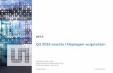 ams Q3 2016 results / Heptagon acquisition