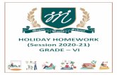 HOLIDAY HOMEWORK (Session 2020-21) GRADE VI