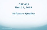 CSE 435 Nov 11, 2015 Software Quality