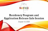 Residency Program and Application Release Info Session