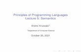 Principles of Programming Languages Lecture 5: Semantics