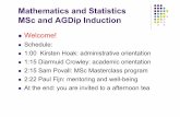 Mathematics and Statistics MSc and AGDip Induction