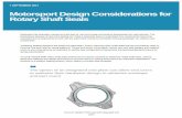Motorsport Design Considerations for Rotary Shaft Seals