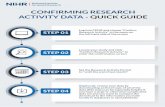 Confirming Research Activity Data - Quick Guide