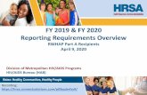 FY 2019 & FY 2020 Reporting Requirements Overview
